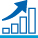 Icon of a graph with an ascending arrow